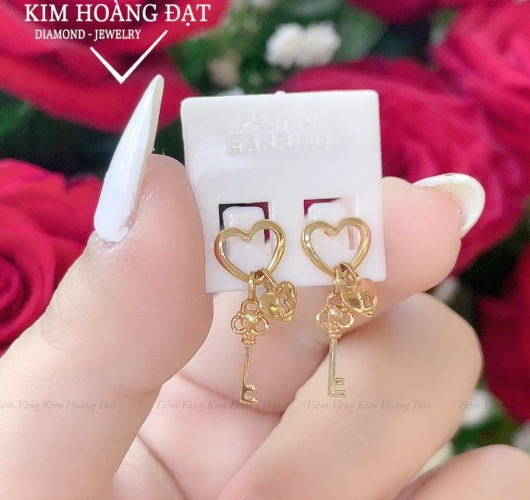 (BY002) Bông kiểu_Chìa khóa mở cửa trái tim_Vàng ý