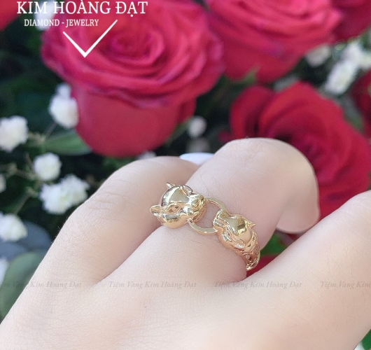 (NK009) Nhẫn kiểu_Con beo_Vàng Ý