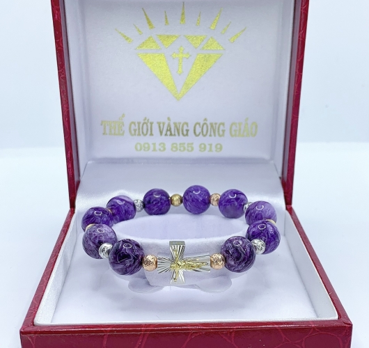 Vòng Mân Côi Đá Mắt Rồng Charoite