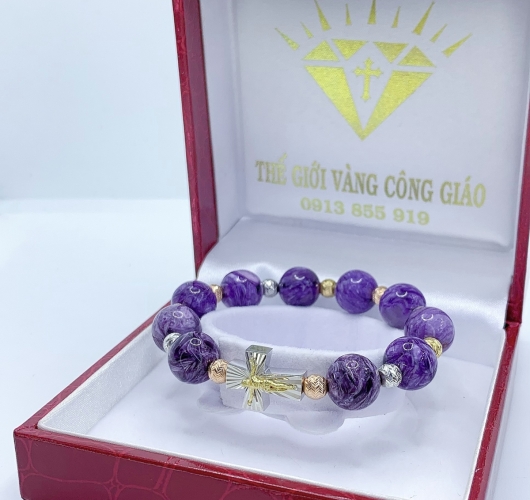 Vòng Mân Côi Đá Mắt Rồng Charoite
