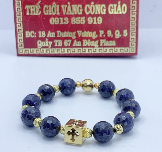 Vòng Mân Côi Đá Sapphire xanh