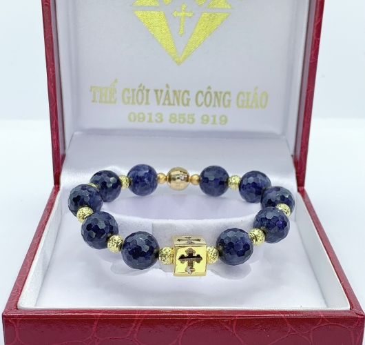 Vòng Mân Côi Đá Sapphire xanh