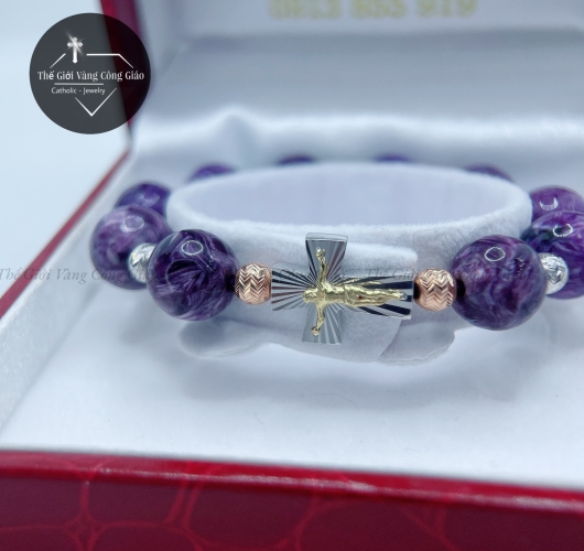 Vòng Mân Côi Đá Mắt Rồng Charoite
