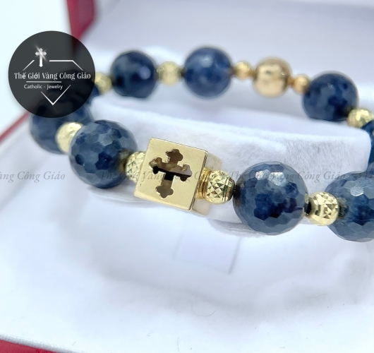 Vòng Mân Côi Đá Sapphire xanh