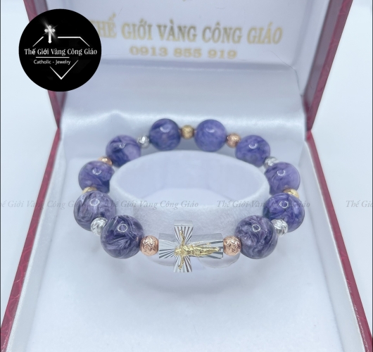 Vòng Mân Côi Đá Mắt Rồng Charoite