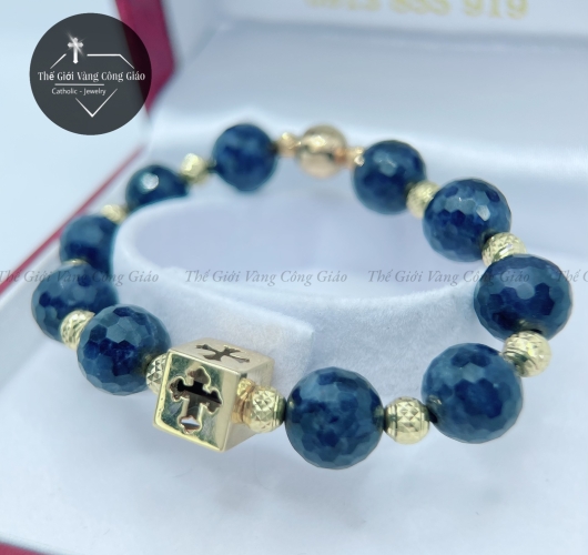 Vòng Mân Côi Đá Sapphire xanh